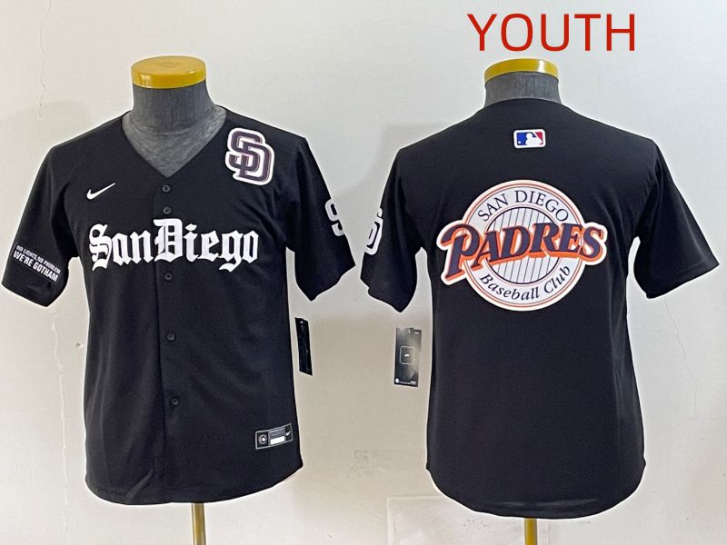 Youth 2025 San Diego Padres Blank Black Five generations Joint Name Nike MLB Jersey style 20->youth mlb jersey->Youth Jersey